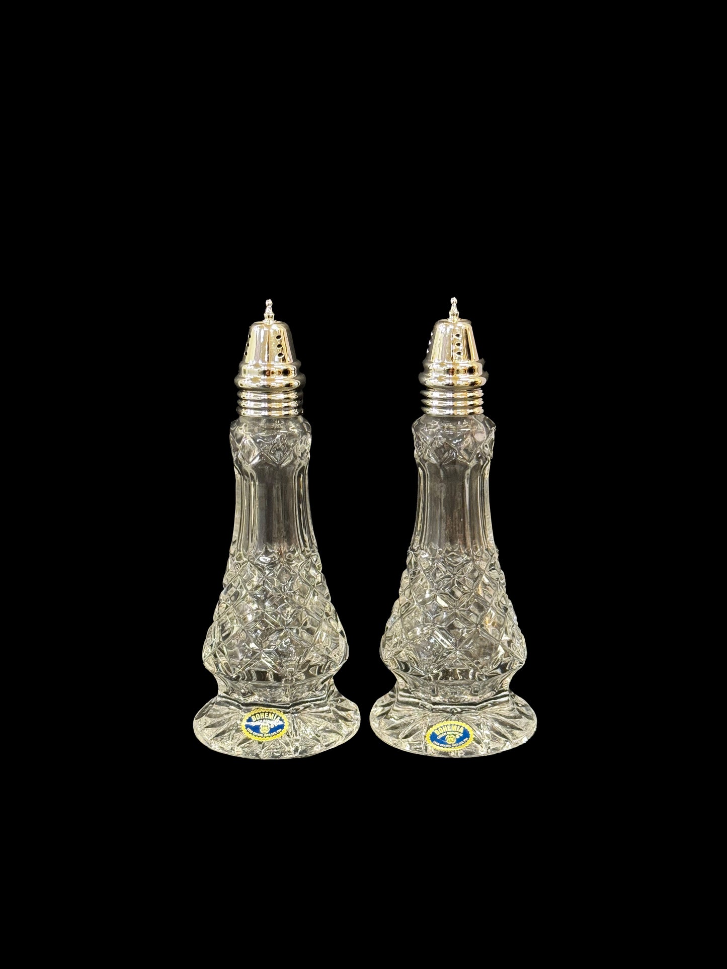 Czech Bohemia Crystal Salt/Pepper Shaker Set