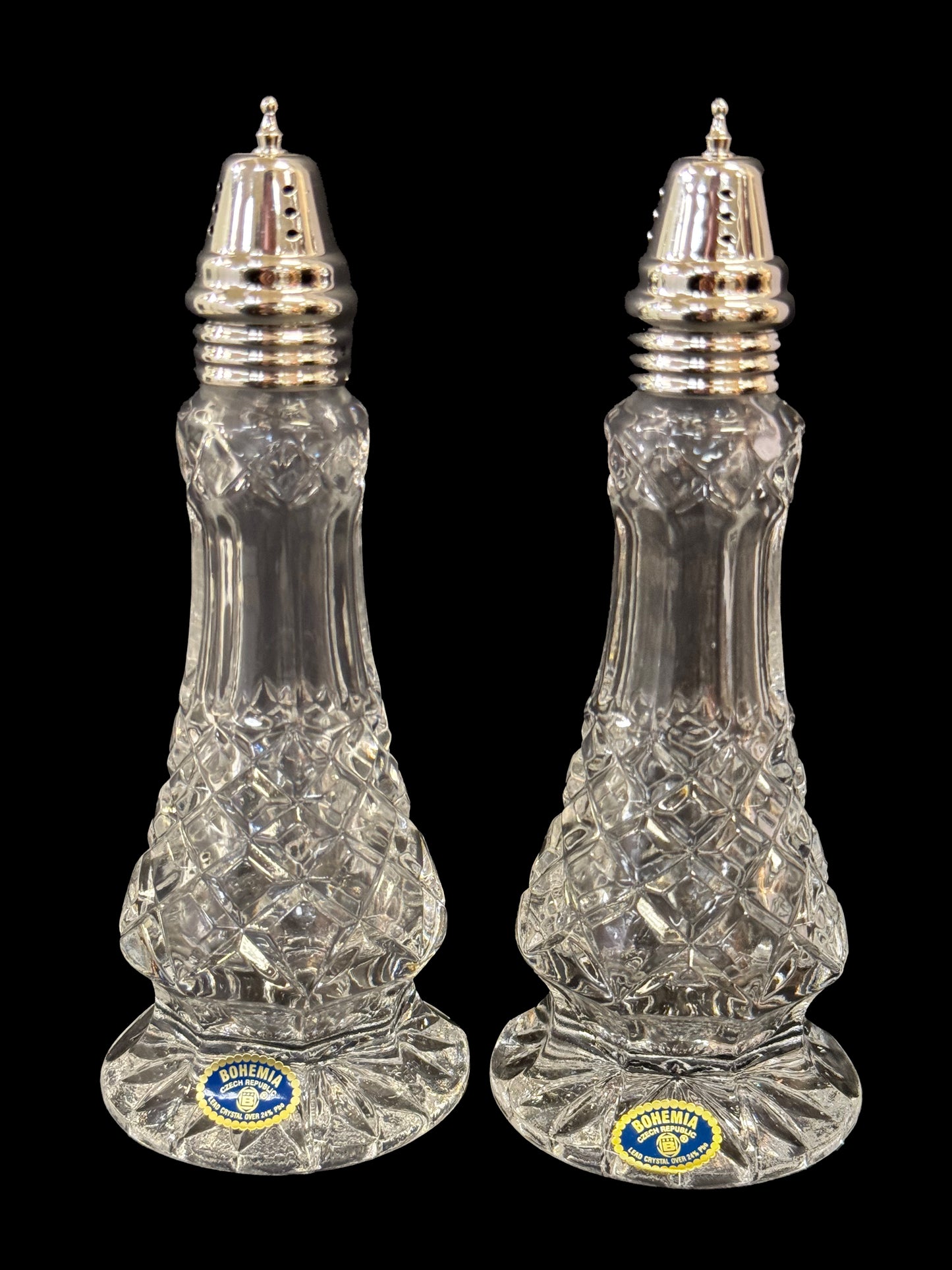 Czech Bohemia Crystal Salt/Pepper Shaker Set